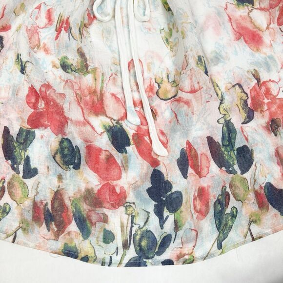 Zac & Rachel Floral Watercolor Ruffle Neck 3/4 Sleeve Flowy Top Women’s Large - Picture 5 of 11